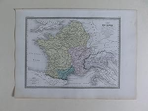 CARTE DES GAULES divisee en Provinces Romaines et comprenent les Conquetes des Francs. Pl. 16. Ge...