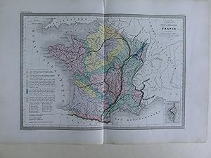 CARTE PHYSIQUE et MINERALOGIQUE de la FRANCE. Pl. 27 u. 28. Geographie Universelle de Malte-Brun