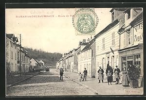 Carte postale Saint-Jean-les-Deux-Jumeaux, Route de Paris