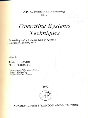 Seller image for Operating Systems Techniques for sale by Librodifaccia