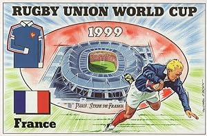 France French Team 1999 Rugby Union World Cup Postcard