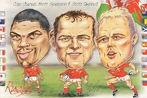 Colin Charvis Brett Sinkinson Scott Quinell Welsh Rugby 1999 Postcard