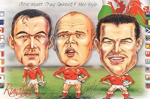 Chris Wyatt Craig Quinnell Mike Voyle Wales Rugby 1999 Postcard