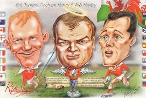 Neil Jenkins Graham Henry Rob Hawley Wales Rugby Postcard