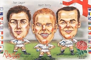 Dan Luger Matt Perry Austin Healey England 1999 Rugby Postcard