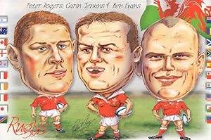 Peter Rogers Garin Jenkins Ben Evans Rugby 1999 Postcard