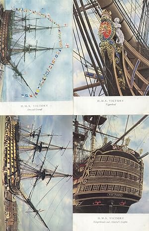 HMS Victory Gale & Polden 4x Antique Ship Postcard s