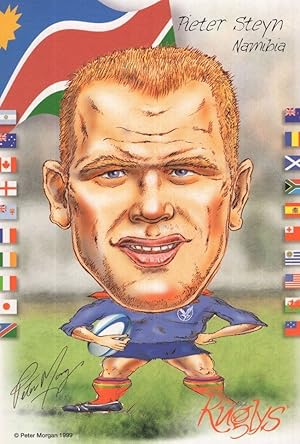 Pieter Steyn Nambia 1999 Rugby Team Rare Artist Signed Postcard