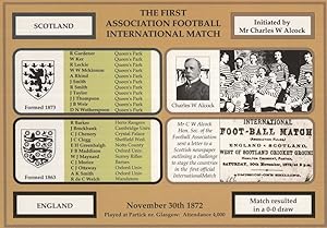 First FA Victorian Scotland England International Football Match Postcard