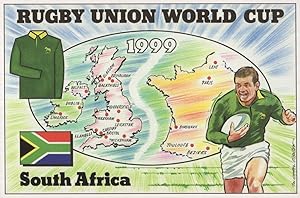 South Africa African Team Rugby Union World Cup 1999 Postcard