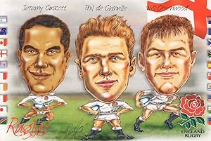 Jeremy Guscott Phil De Glanville Will Greenwood England 1999 Rugby Postcard