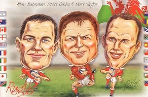 Allan Bateman Scott Gibbs Mark Taylor Wales 1999 Rugby Postcard