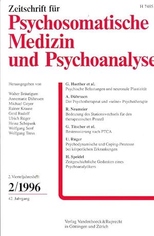 Bild des Verkufers fr Zeitschrift fr Psychosomatische Medizin und Psychoanalyse. 42. Jahrgang, 2. Vierteljahrsheft, 2/1996. zum Verkauf von Fundus-Online GbR Borkert Schwarz Zerfa