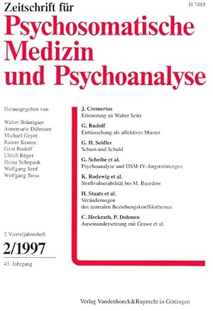 Bild des Verkufers fr Zeitschrift fr Psychosomatische Medizin und Psychotherapie. 43. Jahrgang, 2. Vierteljahrsheft, 2/1997. zum Verkauf von Fundus-Online GbR Borkert Schwarz Zerfa