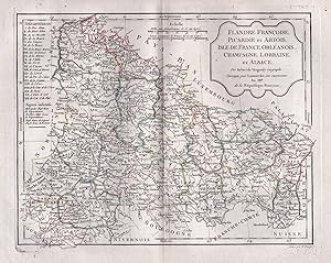 Seller image for "Flandre Francoise, Picardie et Artois, Isle de France, Orleanois, Champagne, Lorraine, et Alsace." - Picardie Artois Champagne Alsace Lorraine Isle de France carte Karte map for sale by Antiquariat Steffen V�lkel GmbH