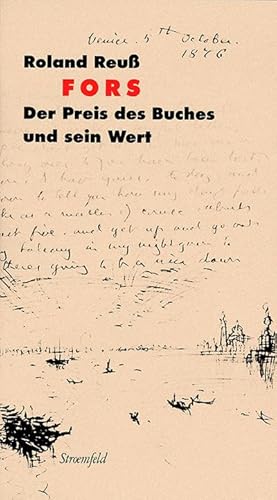 Bild des Verkufers fr Fors : Der Preis des Buches und sein Wert zum Verkauf von AHA-BUCH GmbH