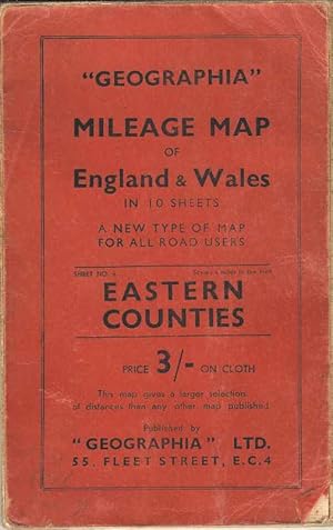 Seller image for Geographia Mileage Map of England & Wales No. 6 Eastern Counties. Scale 4 miles to the inch. for sale by Joy Norfolk, Deez Books