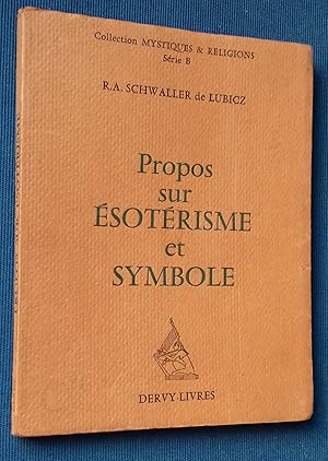 Seller image for PROPOS SUR SOTRISME ET SYMBOLE. for sale by Librairie Pique-Puces