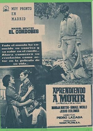 APRENDIENDO A MORIR (LA PELICULA DE SU VIDA). Publicidad original de Prensa - Cine Español