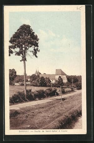 Carte postale Bannay, Route de Saint-Satur à Cosne