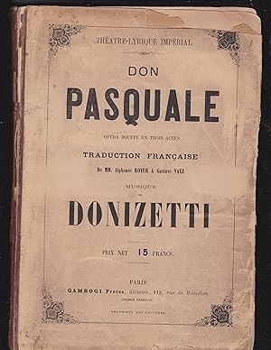 Imagen del vendedor de Don Pasquale : opra bouffe en trois actes a la venta por Meir Turner