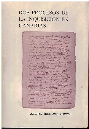 Imagen del vendedor de Dos procesos de la Inquisicin en Canarias a la venta por Librera Santa Brbara