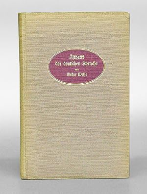 Bild des Verkufers fr sthetik der deutschen Sprache. zum Verkauf von Antiquariat An der Rott Oswald Eigl
