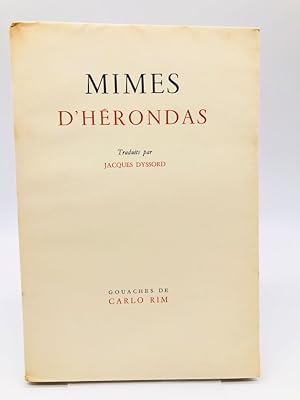 Seller image for Mimes d'Hrondas for sale by Librairie Poids Plume