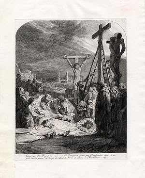 Antique Print-JESUS-CRUSIFIXION-REMBRANDT-Picart-1734