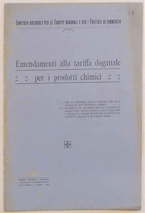 Emendamenti alla tariffa doganale per i prodotti chimici.