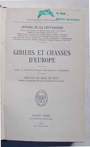 Gibiers et chasses d'Europe.