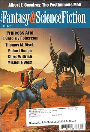 Immagine del venditore per The Magazine of Fantasy & Science Fiction, July 2002 venduto da Cider Creek Books