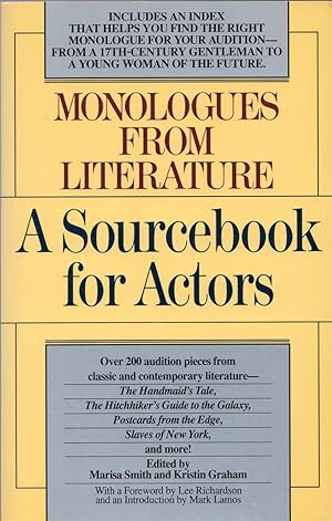Imagen del vendedor de Monologues from Literature: A Sourcebook for Actors a la venta por Cider Creek Books