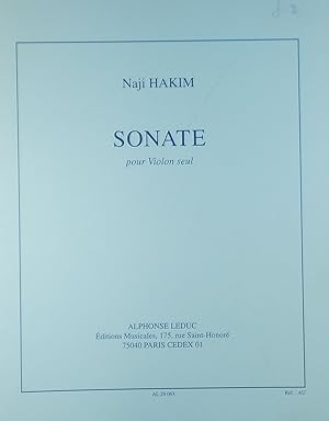 Imagen del vendedor de Sonate pour Violon seul (Violin Sonata) a la venta por Austin Sherlaw-Johnson, Secondhand Music