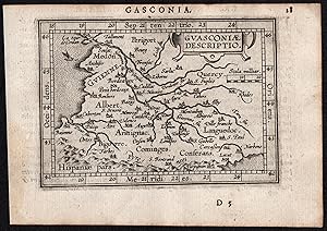 Immagine del venditore per Guasconiae Descriptio" - Gascogne Gasconha France Espana Spain Spanien Karte map venduto da Antiquariat Steffen Vlkel GmbH