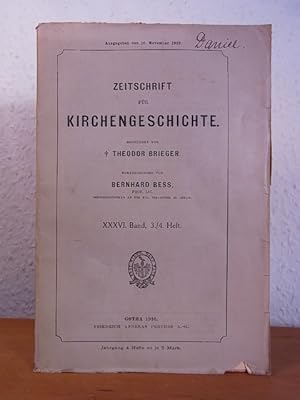 Bild des Verkufers fr Zeitschrift fr Kirchengeschichte. XXXVI. Band, 3. / 4. Heft, ausgegeben den 10. November 1916 zum Verkauf von Antiquariat Weber