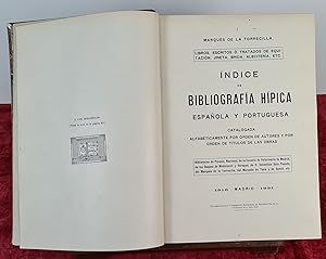 Image du vendeur pour BIBLIOGRAFIA HIPICA ESPAOLA Y PORTUGUESA. MARQUES DE LA TORRECILLA. 1916-1921. mis en vente par Arte & Antigedades Riera