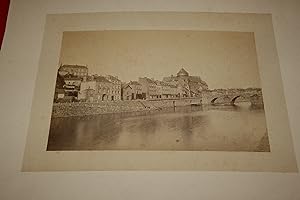 Photographie ancienne originale - Laval (Mayenne) - Vieux Pont et Vieux Château - Vers 1880.
