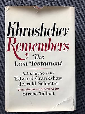 Imagen del vendedor de Khrushchev Remembers; The Last Testament a la venta por Cragsmoor Books