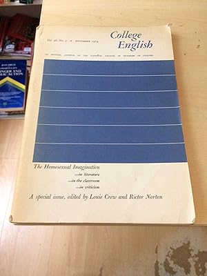 Imagen del vendedor de College English. Vol. 36, No. 3, November 1974: The Homosexual Imagination - in Literature - in the Classroom - in Criticism a la venta por Dreadnought Books