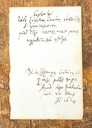 Seller image for Autograph, Stammbucheintrag aus dem Freundschaftsalbum eines Johann Georg Hagen. for sale by Antiquariat Thomas Rezek