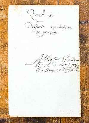Imagen del vendedor de Autograph, Stammbucheintrag aus dem Freundschaftsalbum eines Johann Georg Hagen. a la venta por Antiquariat Thomas Rezek
