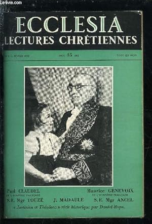 Seller image for Ecclesia, lectures chrtiennes n 11 - La lutte de classes par son excellence Mgr Ancel, Sur l'ancien testament par Paul Claudel, Claudel tel que je le connais par Jacques Madaule, Le thatre de Paul Claudel par Robert Speaight, La lgende de Verhaven for sale by Le-Livre