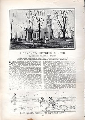 Bild des Verkufers fr PRINT: "Richmond's Historic Church (St. John's Church)".story & photoengraving from Harper's Weekly; June 1, 1907 zum Verkauf von Dorley House Books, Inc.