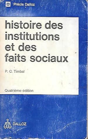 "Histoire des Institutions et des faits sociaux - 4ème édition - Licence en Droit, 1ère Année