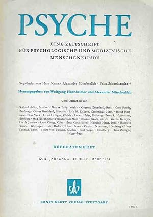 Imagen del vendedor de 12. Heft. Mrz 1964. Psyche. Eine Zeitschrift fr psychologische und medizinische Menschenkunde. XVII. Jahrgang. Referatenheft. a la venta por Fundus-Online GbR Borkert Schwarz Zerfa