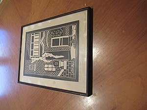 Image du vendeur pour Original Wood Block Print Of Hull House: "Hull-House Courtyard" By William Jacobs mis en vente par Arroyo Seco Books, Pasadena, Member IOBA