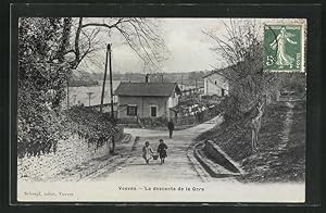 Ansichtskarte Vosves, La descente de la Gare, Bahnhof-Strasse