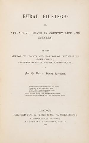 Bild des Verkufers fr Rural pickings; or, attractive points in country life and scenery zum Verkauf von Douglas Stewart Fine Books