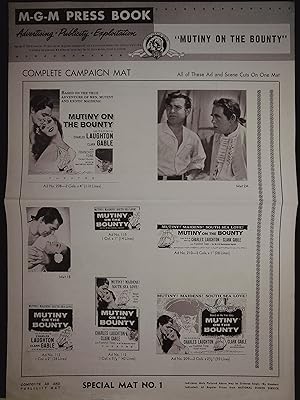 Seller image for Mutiny on the Bounty Pressbook 1957 Charles Laughton, Clark Gable for sale by AcornBooksNH